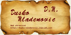 Duško Mladenović vizit kartica